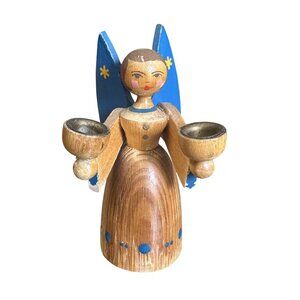 Vintage Ceramic White Praying Angel With Gold Trim Throughout GC